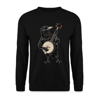 Crow Raven Joueur de banjo bluegrass - Sweat-shirt Unisexe - noir - Devant - Alina (178cm) & Michal (187cm)