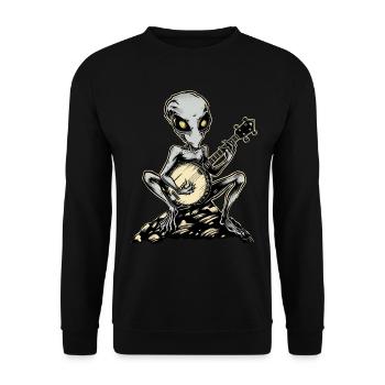 Dover Dämon Kryptide Kryptozoologie Bluegrass Banj - Unisex Pullover - Schwarz - Vorne - Alina (178cm) & Michal (187cm)