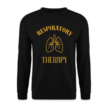 Thérapie respiratoire Poumons d’or - Sweat-shirt Unisexe - noir - Devant - Alina (178cm) & Michal (187cm)