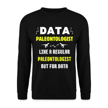 DATA DINOSAUR PALEONTOLOGIST FUNNY SCIENCE - Unisex Sweatshirt - black - Front - Alina (178cm) & Michal (187cm)