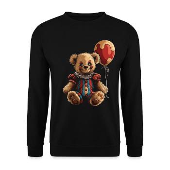 Clowncore Aesthetic Clown Bear Balloon Creepy Got - Unisex Sweatshirt - black - Front - Alina (178cm) & Michal (187cm)