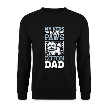 Coton de Tulear Papa - Sweat-shirt Unisexe - noir - Devant - Alina (178cm) & Michal (187cm)