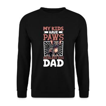 Papa chien sans poils - Sweat-shirt Unisexe - noir - Devant - Alina (178cm) & Michal (187cm)