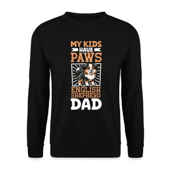 English Shepherd Dad - Unisex Sweatshirt - black - Front - Alina (178cm) & Michal (187cm)