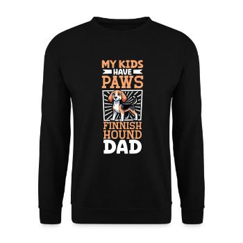 Finnischer Laufhund Papa - Unisex Pullover - Schwarz - Vorne - Alina (178cm) & Michal (187cm)