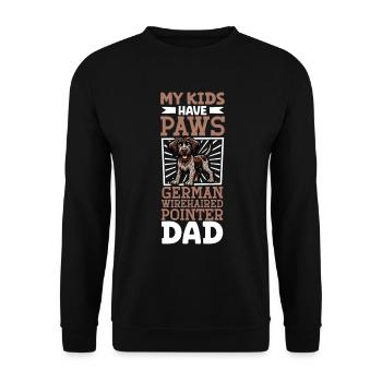 German Wirehaired Dad - Unisex Sweatshirt - black - Front - Alina (178cm) & Michal (187cm)