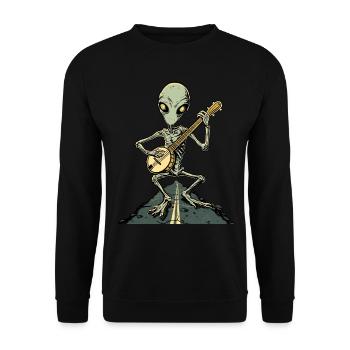 Dover Dämon Kryptide Kryptozoologie Bluegrass Banj - Unisex Pullover - Schwarz - Vorne - Alina (178cm) & Michal (187cm)