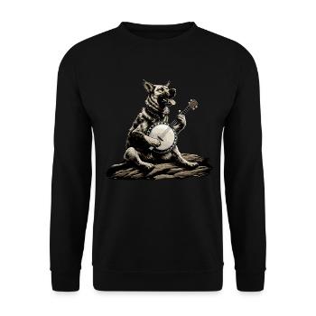 Berger allemand Joueur de banjo bluegrass - Sweat-shirt Unisexe - noir - Devant - Alina (178cm) & Michal (187cm)