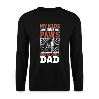 Greyhound Papa - Unisex Pullover - Schwarz - Vorne - Alina (178cm) & Michal (187cm)
