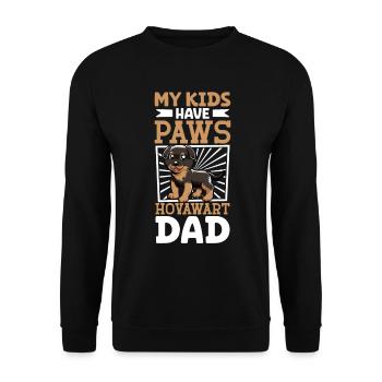 Hovawart Papa - Sweat-shirt Unisexe - noir - Devant - Alina (178cm) & Michal (187cm)