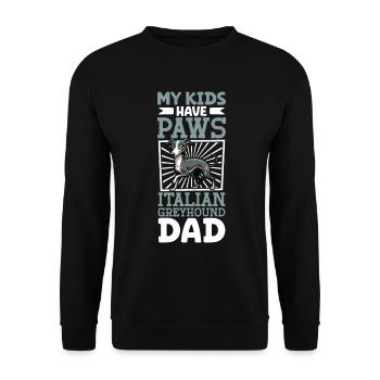 Italienisches Windspiel Papa - Unisex Pullover - Schwarz - Vorne - Alina (178cm) & Michal (187cm)