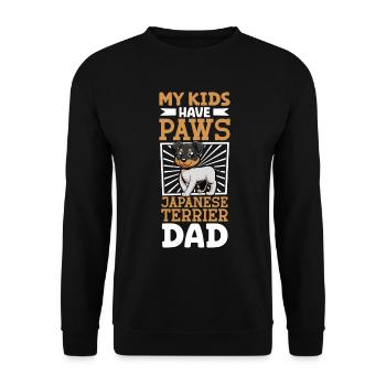 Terrier japonais papa - Sweat-shirt Unisexe - noir - Devant - Alina (178cm) & Michal (187cm)