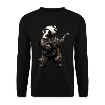 Honey Badger Ratel Joueur de banjo Bluegrass - Sweat-shirt Unisexe - noir - Devant - Alina (178cm) & Michal (187cm)