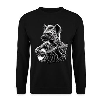 Hyena Animal Joueur de banjo bluegrass - Sweat-shirt Unisexe - noir - Devant - Alina (178cm) & Michal (187cm)