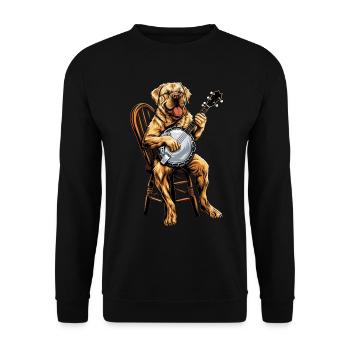 Labrador Retriever Chien Joueur de banjo Bluegrass - Sweat-shirt Unisexe - noir - Devant - Alina (178cm) & Michal (187cm)