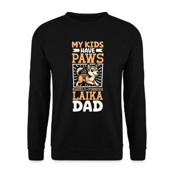 Papa Karélo-Finlandais Laika - Sweat-shirt Unisexe - noir - Devant - Alina (178cm) & Michal (187cm)