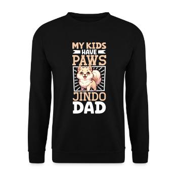 Korea Jindo Dog Papa - Unisex Pullover - Schwarz - Vorne - Alina (178cm) & Michal (187cm)