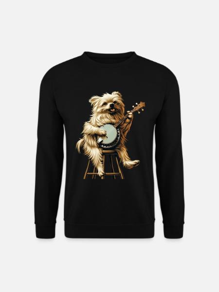 Maltese Dog Bluegrass Banjo Player - Unisex Sweatshirt - black