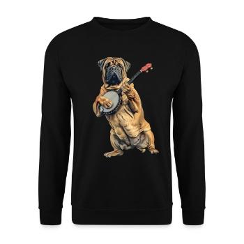 Mastiff Dog Joueur de banjo bluegrass - Sweat-shirt Unisexe - noir - Devant - Alina (178cm) & Michal (187cm)