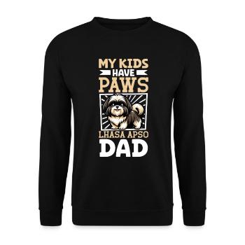 Lhasa Apso Papa - Unisex Pullover - Schwarz - Vorne - Alina (178cm) & Michal (187cm)
