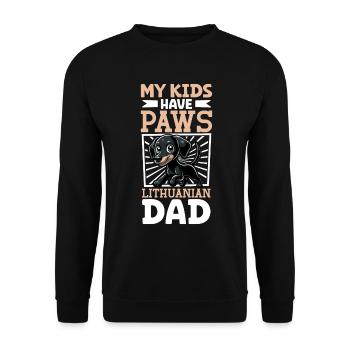 Litauische Bracke Papa - Unisex Pullover - Schwarz - Vorne - Alina (178cm) & Michal (187cm)