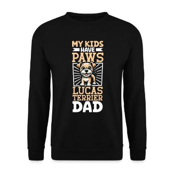 Lucas Terrier Papa - Unisex Pullover - Schwarz - Vorne - Alina (178cm) & Michal (187cm)