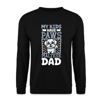 Malteser Papa - Unisex Pullover - Schwarz - Vorne - Alina (178cm) & Michal (187cm)