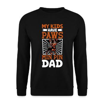 Papa Pinscher miniature - Sweat-shirt Unisexe - noir - Devant - Alina (178cm) & Michal (187cm)