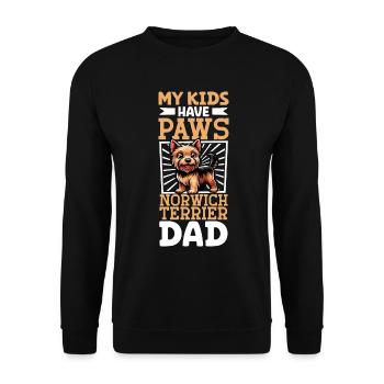 Papa terrier de Norwich - Sweat-shirt Unisexe - noir - Devant - Alina (178cm) & Michal (187cm)
