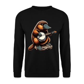 Joueur de banjo Bluegrass Platypus Animal - Sweat-shirt Unisexe - noir - Devant - Alina (178cm) & Michal (187cm)