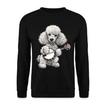 Caniche Chien Bluegrass Joueur de banjo - Sweat-shirt Unisexe - noir - Devant - Alina (178cm) & Michal (187cm)