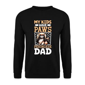 papa pékinois - Sweat-shirt Unisexe - noir - Devant - Alina (178cm) & Michal (187cm)