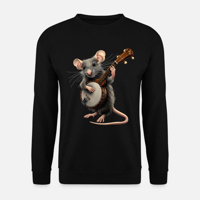 Rat Mouse Bluegrass Banjo Player - Unisex Sweatshirt - black