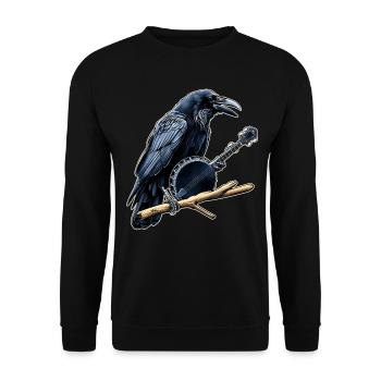 Raven Crow Joueur de banjo bluegrass - Sweat-shirt Unisexe - noir - Devant - Alina (178cm) & Michal (187cm)