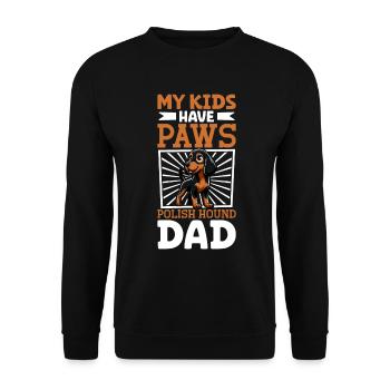 Polnische Bracke Papa - Unisex Pullover - Schwarz - Vorne - Alina (178cm) & Michal (187cm)