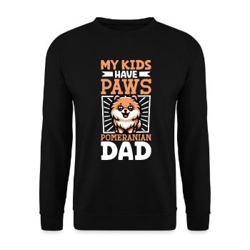Zwergspitz Papa - Unisex Pullover - Schwarz - Vorne - Alina (178cm) & Michal (187cm)