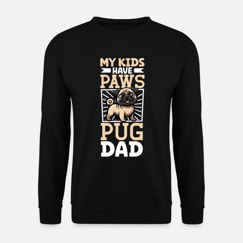 Mops Papa - Unisex Pullover - Schwarz