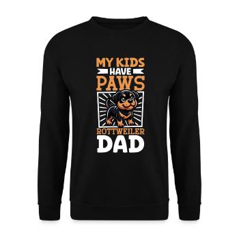Rottweiler Papa - Unisex Pullover - Schwarz - Vorne - Alina (178cm) & Michal (187cm)