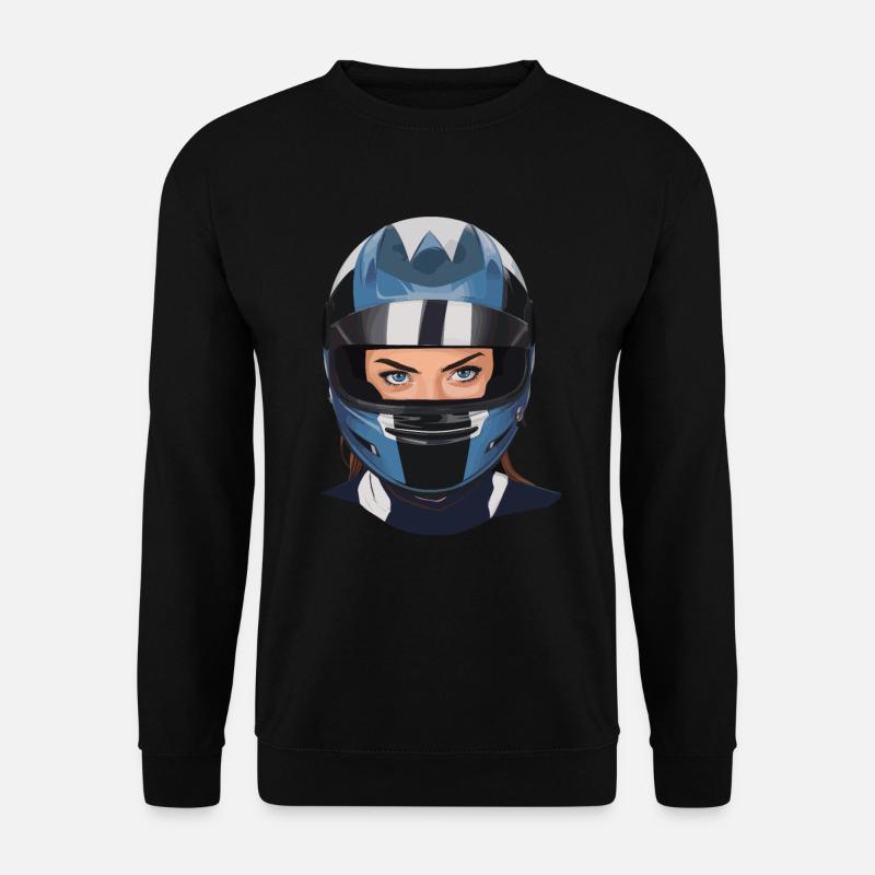 Motorradfahrerin Motorrad Frau - Unisex Pullover - Schwarz