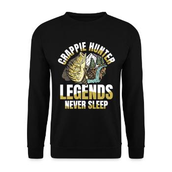 Crappie Hunter Legends Never Sleep - Unisex Pullover - Schwarz - Vorne - Alina (178cm) & Michal (187cm)