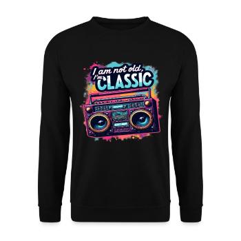 Ain't No School Like the Old School für 80s Fans - Unisex Pullover - Schwarz - Vorne - Alina (178cm) & Michal (187cm)