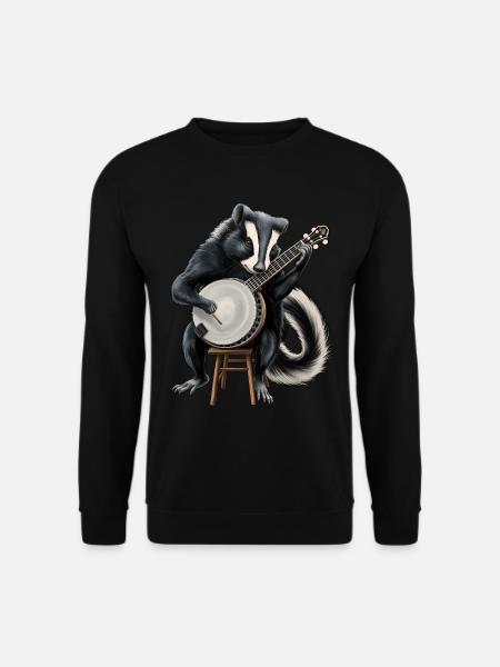 Skunk Bluegrass Banjo Player - Unisex Sweatshirt - black