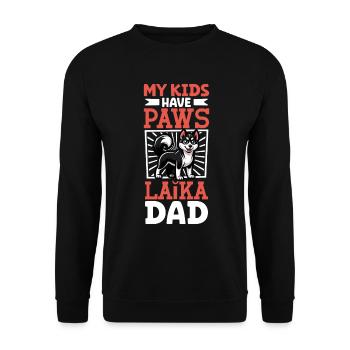 Russian-European Laika Papa - Unisex Sweatshirt - black - Front - Alina (178cm) & Michal (187cm)