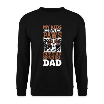 Russischer Spaniel Papa - Unisex Pullover - Schwarz - Vorne - Alina (178cm) & Michal (187cm)