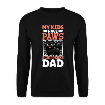 Schipperke Papa - Unisex Pullover - Schwarz - Vorne - Alina (178cm) & Michal (187cm)