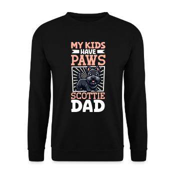Scottish Terrier Papa - Unisex Pullover - Schwarz - Vorne - Alina (178cm) & Michal (187cm)