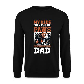 Serbischer Laufhund Papa - Unisex Pullover - Schwarz - Vorne - Alina (178cm) & Michal (187cm)