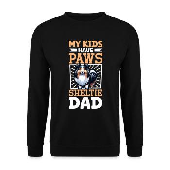 Chien de berger Shetland papa - Sweat-shirt Unisexe - noir - Devant - Alina (178cm) & Michal (187cm)