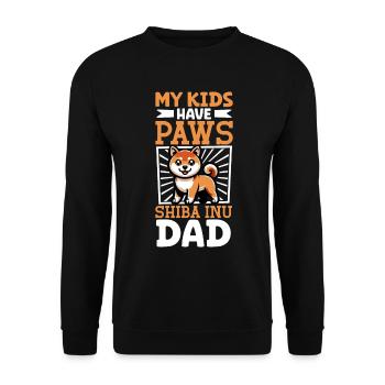Shiba Inu Papa - Unisex Pullover - Schwarz - Vorne - Alina (178cm) & Michal (187cm)