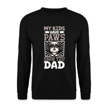 Shih Tzu Papa - Unisex Pullover - Schwarz - Vorne - Alina (178cm) & Michal (187cm)